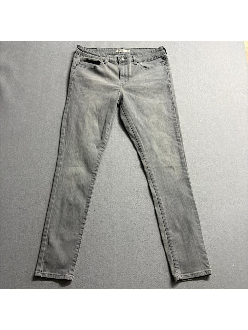 Levis 711 Skinny Jeans Womens 31 Gray Denim Stretch Mid Rise Pants W31 L30